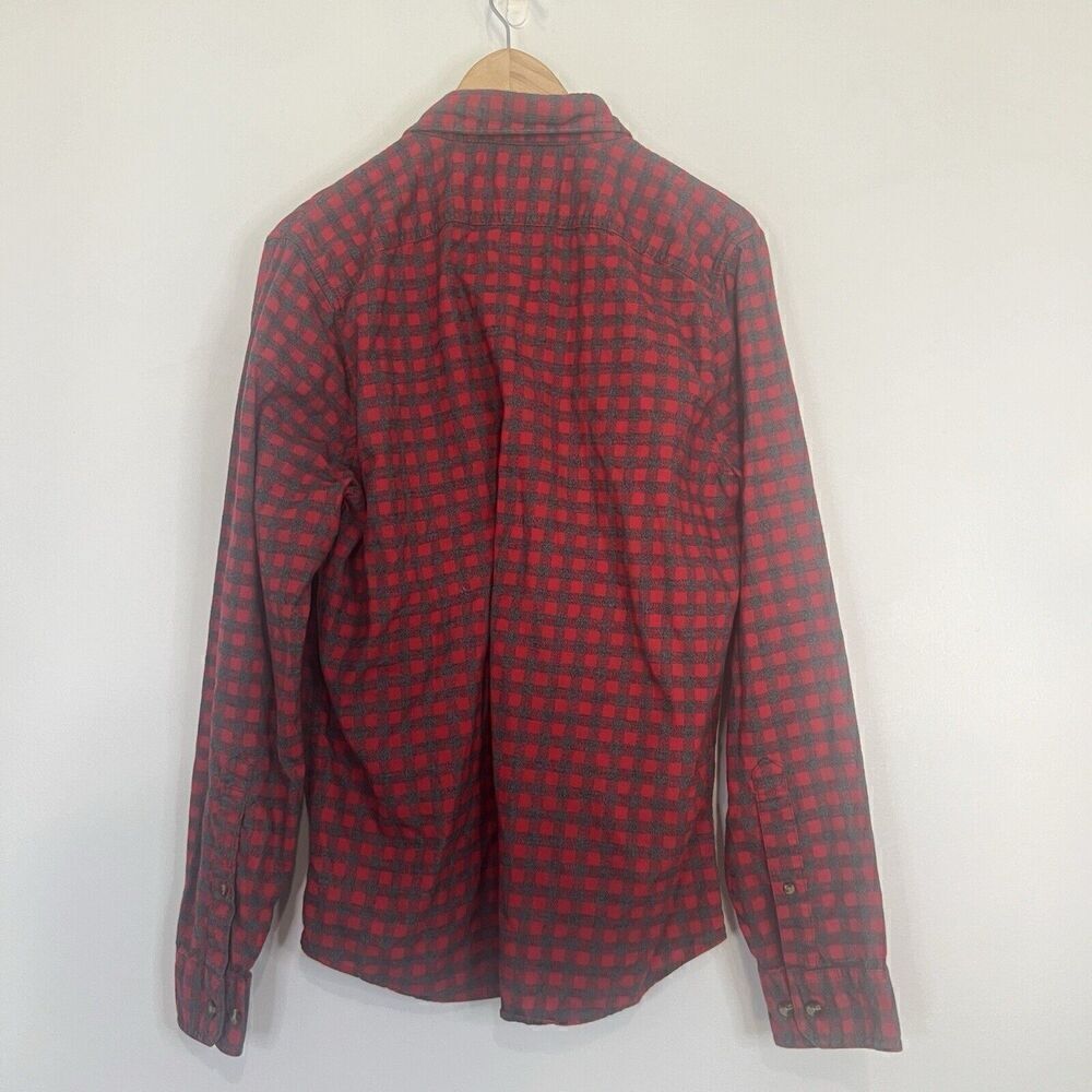 Abercrombie & Fitch Red Plaid Muscle Button Up Large - Picture 6 of 6